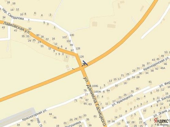 Схема рекламной плоскости по адресу м.Мукачево, виїзд з міста, в сторону м.Львів, траса Чоп-Київ, навпрти АЗС Народна