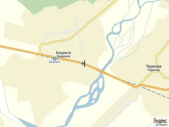 Схема рекламной плоскости по адресу с.Бедевля, вул.Волошина, СТО, Автомагазини в сторону м. Рахів