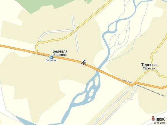 Схема рекламної площини за адресою с.Бедевля, вул.Волошина, СТО, Автомагазини в сторону м. Тячів