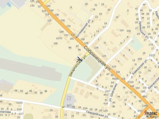 Схема рекламной плоскости по адресу м.Ужгород вул.Закарпатська біля ТЦ Дастор