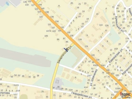 Схема рекламной плоскости по адресу м.Ужгород вул.Закарпатська  біля ТЦ Дастор