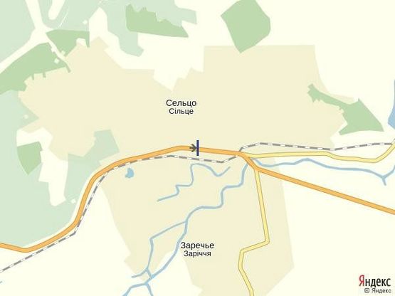 Схема рекламної площини за адресою с.Сільце в сторону м. Хуст, вул. Головна вїзд