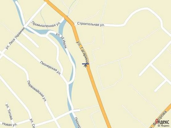 Схема рекламної площини за адресою Іршава біля заводу РЕВ станок та меблевого магазину виїзд