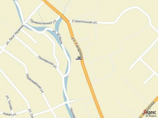 Схема рекламної площини за адресою Іршава біля заводу РЕВ станок та меблевого магазину вїзд