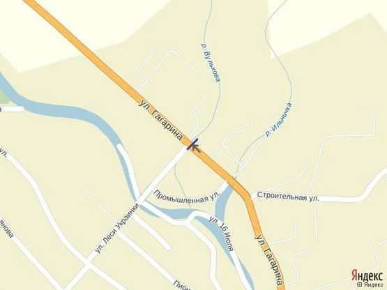 Схема рекламної площини за адресою Іршава вул. Гагаріна, біля пожежної частини та ресторану Стас