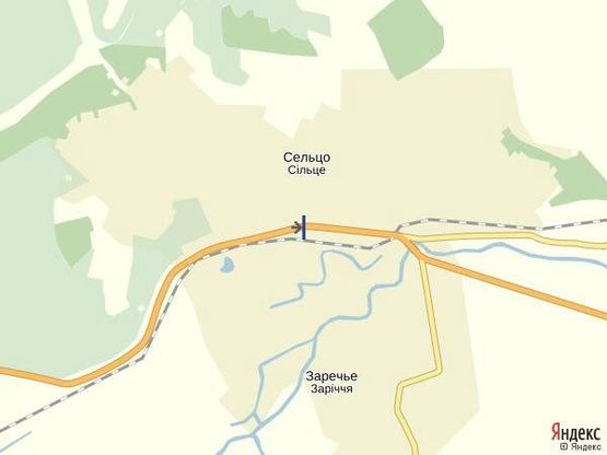 Схема рекламной плоскости по адресу с.Сільце, вул, Головна, траса Мукачево-Івано-Франківськ, в сторону м.Хуст