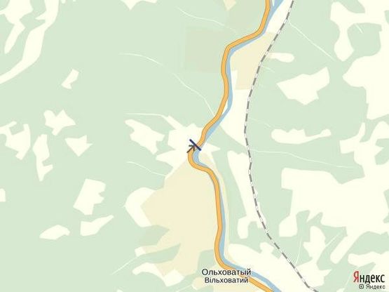 Схема рекламной плоскости по адресу Рахів вул.Головна, вїзд в місто із сторони Ужгорода в сторону Ів.Франківськ