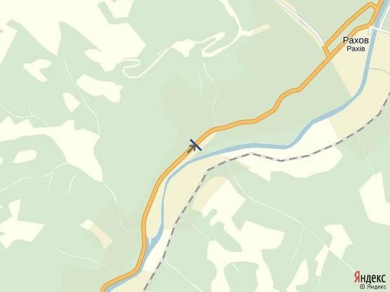 Схема рекламной плоскости по адресу Рахів .Головна, біля стадіону вїзд в центр міста в сторону м.Ів.Франківськ