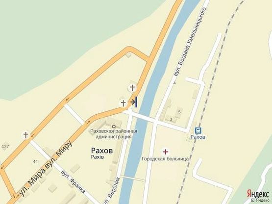 Схема рекламной плоскости по адресу м. Рахів, вул. Миру центр міста