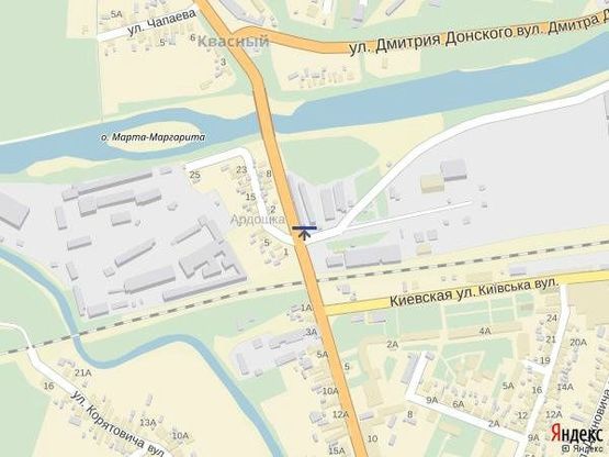 Схема рекламной плоскости по адресу м. Свалява, на розі вул. Верховинська та вул. Робітнича