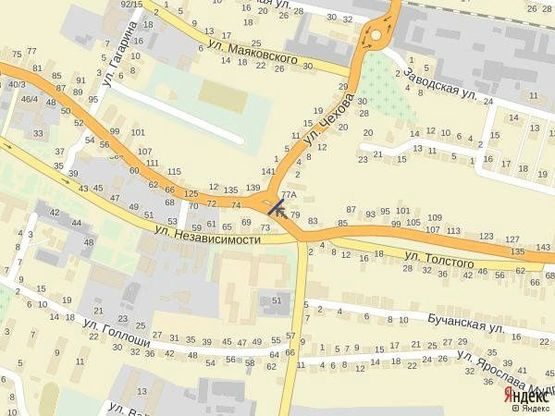 Схема рекламной плоскости по адресу м. Тячів пл.Карла-Маркса, круг, потужна транспортно-пасажирська розв'язка вокзажи: ЖД, і АВТО.