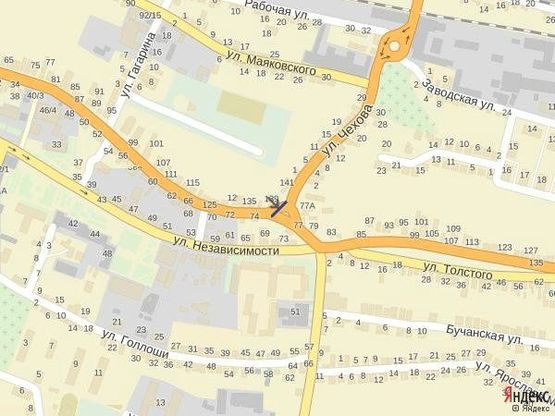 Схема рекламной плоскости по адресу м. Тячів пл.Карла-Маркса, круг, потужна транспортно-пасажирська розв'язка вокзажи: ЖД, і АВТО.