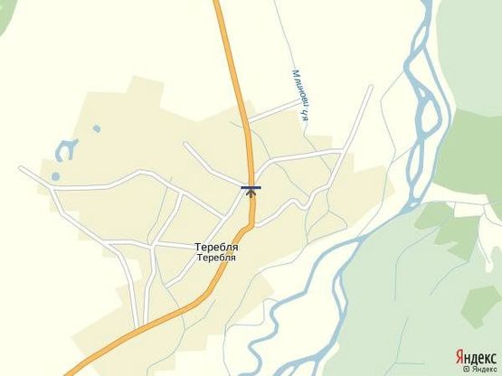 Схема рекламной плоскости по адресу с.Теребля,вул. Центральна, в сторону смт, Угля, школи, міні-маркету