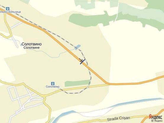 Схема рекламної площини за адресою смт.Солотвино, вул. Спортивна в сторону м.Рахів, біля ринку,авторинку.