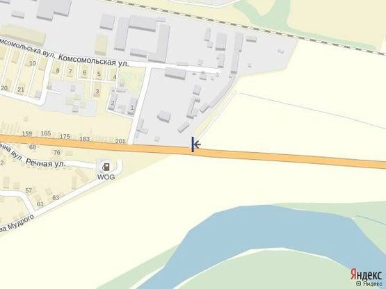 Схема рекламної площини за адресою м. Тячів вул.Незалежності, АЗС, Автосалони в сторону м.Мукачево