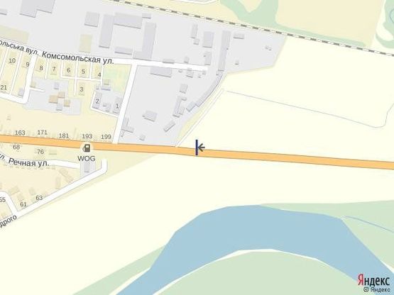 Схема рекламної площини за адресою м. Тячів вул.Незалежності, в'їзд , АЗС (в сторону м.Хуст)