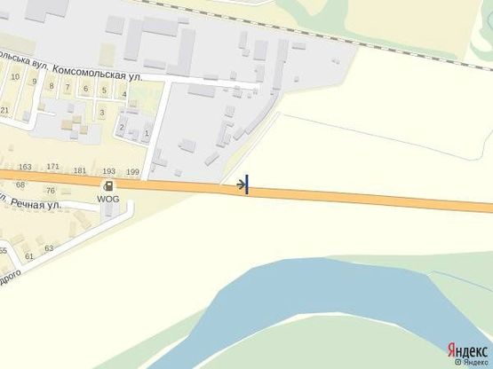 Схема рекламной плоскости по адресу м. Тячів вул.Незалежності, виїзд , АЗС (в сторону м.Рахів)