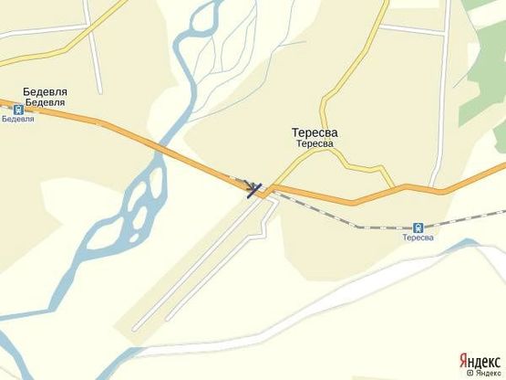 Схема рекламної площини за адресою смт.Тересва,вул.Народна (Леніна ) в сторону м.Рахів