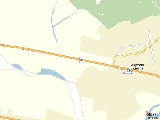 Схема рекламной плоскости по адресу с. Бедевля, в сторону м. Тячів