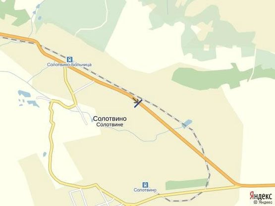 Схема рекламної площини за адресою смт.Солотвино,вул.Спортивна, ринок  в сторону м.Рахів