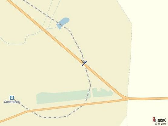 Схема рекламної площини за адресою смт.Солотвино,вул.Спортивна, ( переїзд ) в сторону м.Рахів