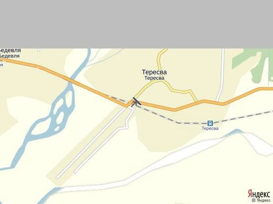 Схема рекламної площини за адресою смт.Тересва,вул.Головна, в сторону м.Рахів, (ЖД переїзд)