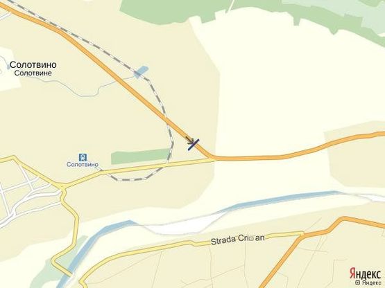 Схема рекламной плоскости по адресу смт.Солотвино,вул.Головна, в сторону м. Рахів, траса Мукачево-Рогатин