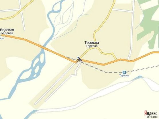 Схема рекламной плоскости по адресу смт. Тересва, розвязка в сторону м. Рахів та с. Криве