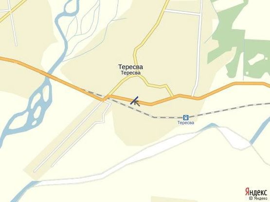 Схема рекламної площини за адресою смт. Тересва, вул. Головна в сторону м. Тячів