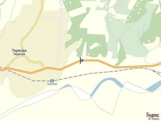 Схема рекламной плоскости по адресу смт. Тересва, вул. Головна в сторону м. Тячів