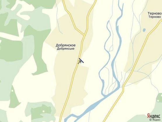 Схема рекламной плоскости по адресу с.Добрянське, вул.Головна в сторну смт.Нересниця зі сторони м.Тячів