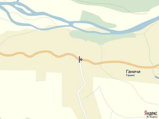 Схема рекламной плоскости по адресу с.Ганичі, вул.Головна центр села в сторну м.Тячів зі сторони смт.Нересниця