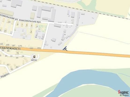 Схема рекламной плоскости по адресу Виїзд з м. Тячів, в сторону м. Рахів, навпроти азс Вакос