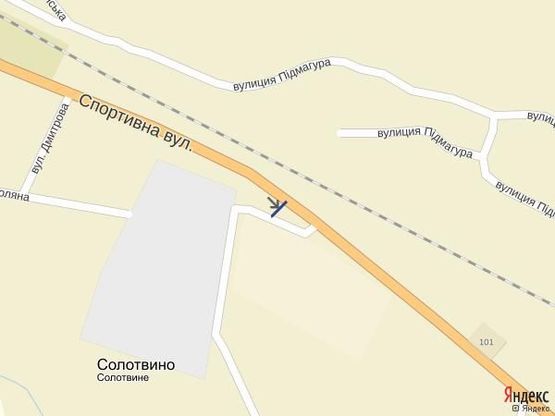 Схема рекламной плоскости по адресу смт.Солотвино, в сторону м.Рахів, біля ринку,авторинку.