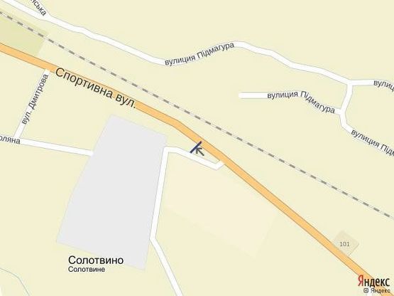 Схема рекламної площини за адресою смт.Солотвино,вул.Головна, в сторону м.Тячів, м.Ужгород, РИНОК