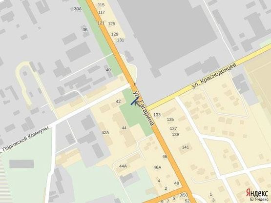 Схема рекламной плоскости по адресу м. Ужгород вул.Гагаріна ст.Б біля ринку Краснодонців в`їзд в місто