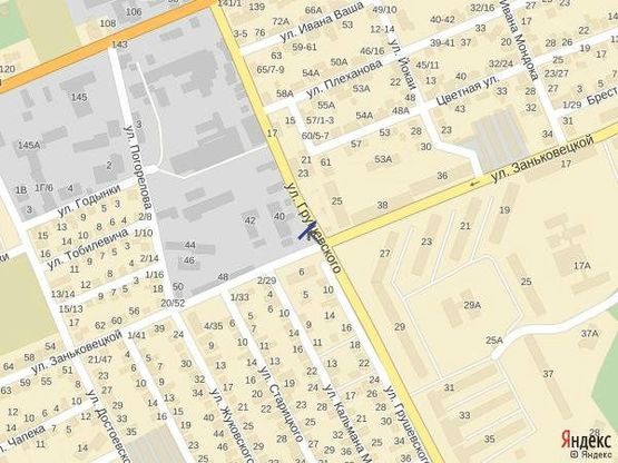 Схема рекламной плоскости по адресу м. Ужгород вул.Грушевського-Заньковецької