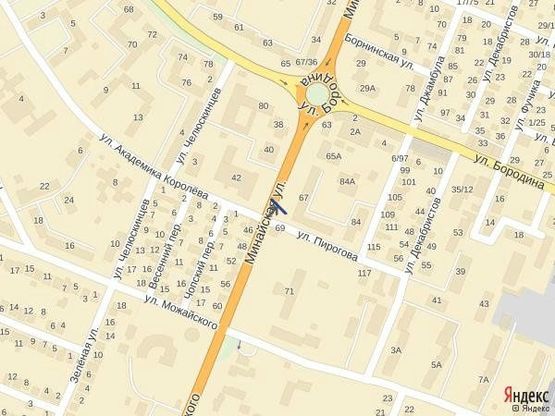 Схема рекламной плоскости по адресу м.Ужгород вул.Минайська біля кінотеатру Доміон в`їзд в місто із сторони с.Минай