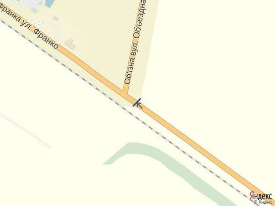 Схема рекламной плоскости по адресу м.Хуст, вул. Івана Франку, вїзд в місто, перед поворотом на об'їздну дорогу в сторону м. Мукачево