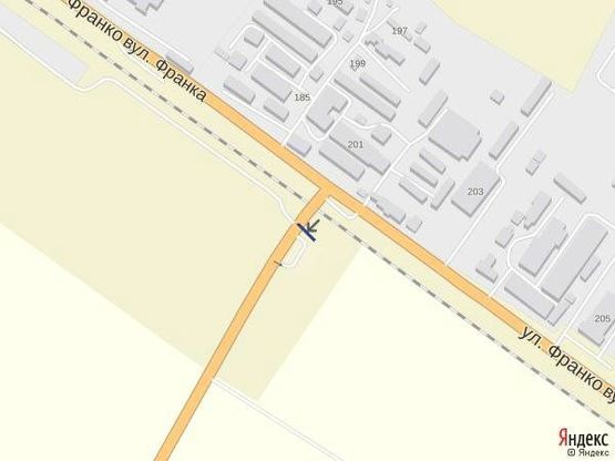 Схема рекламной плоскости по адресу м.Хуст, вул. Івана Франку, вїзд в місто,  зі сторони с.Велятино