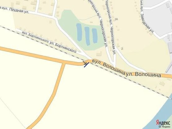 Схема рекламной плоскости по адресу м.Хуст, вул. Волошина, (переїзд)  в'їзд в місто траса Мукачево-Івано-Франківськ, в сторону м. Тячів