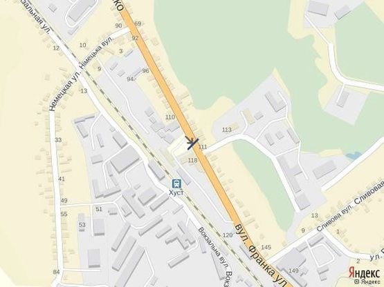 Схема рекламной плоскости по адресу м. Хуст, вул. Івана-Франка, центр міста, перед автовокзалом, в сторону м. Івано-Франківськ