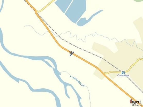 Схема рекламної площини за адресою с.Сокирниця, в сторону м.Тячів, трасса Рогатин-Мукачево в сторону Тячева