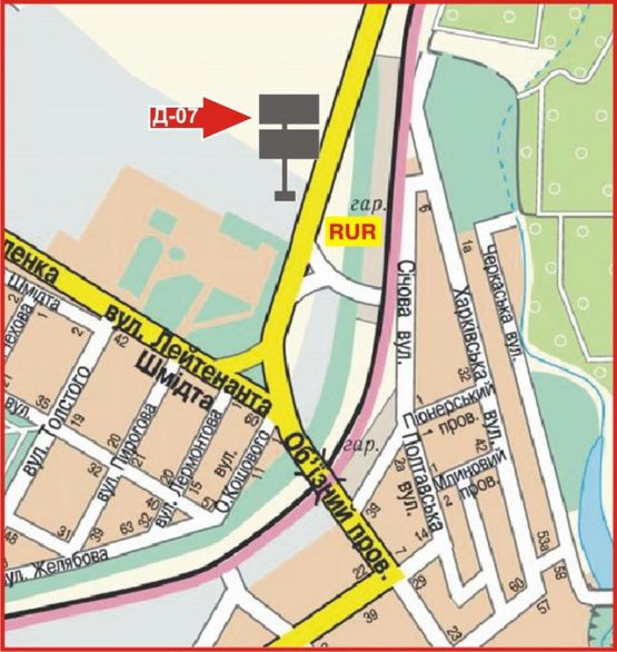 Схема рекламной плоскости по адресу Александрийское шоссе *