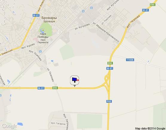 Схема рекламної площини за адресою Е-95 смт. Калинівка (після ж/д моста)