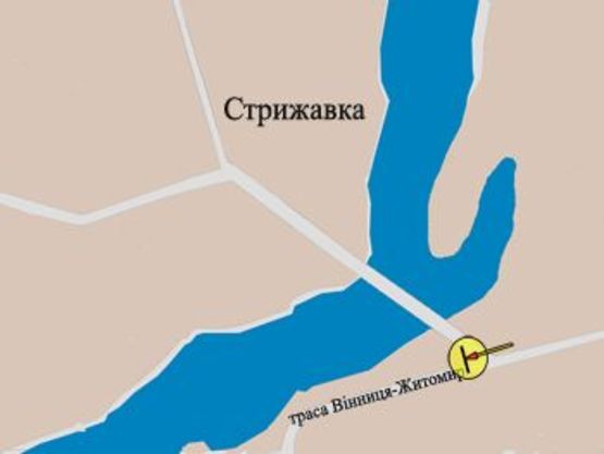 Схема рекламної площини за адресою селище Стрижавка, 3х12 м., ліва