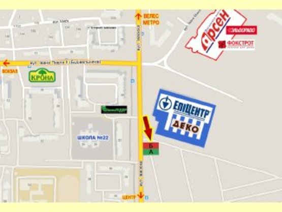 Схема рекламной плоскости по адресу Івасюка, 42 (перед Епіцентром, Арсен)