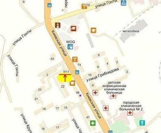 Схема рекламной плоскости по адресу вул. Київська, 51