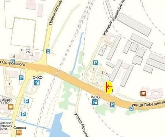 Схема рекламной плоскости по адресу вул. Лебединського, підземний перехід