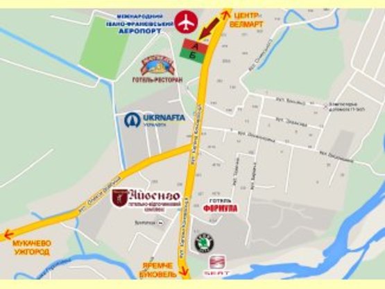 Схема рекламной плоскости по адресу Коновальця, 318 (аеропорт)